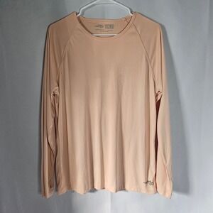 Reel Life Mens XL Long Sleeve Fishing Shirt Peach‎ Graphic Sun Mountain